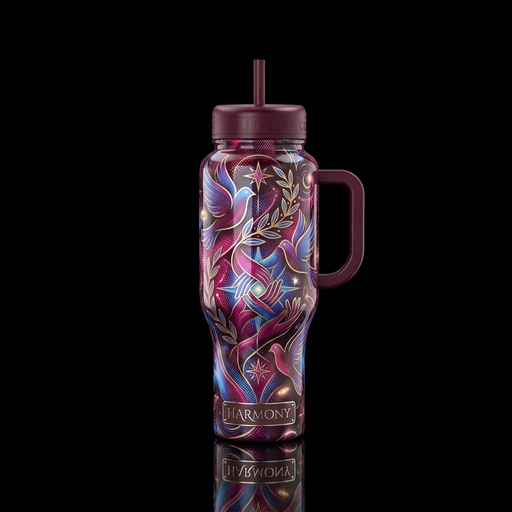 Peace and Harmony water bottle design