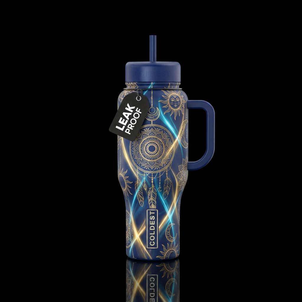 Bohemian Light Beams water bottle design