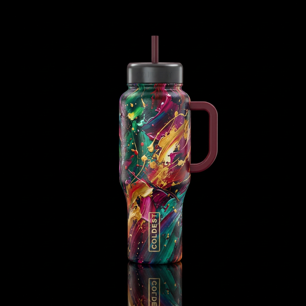 Artistic Explosion water bottle design