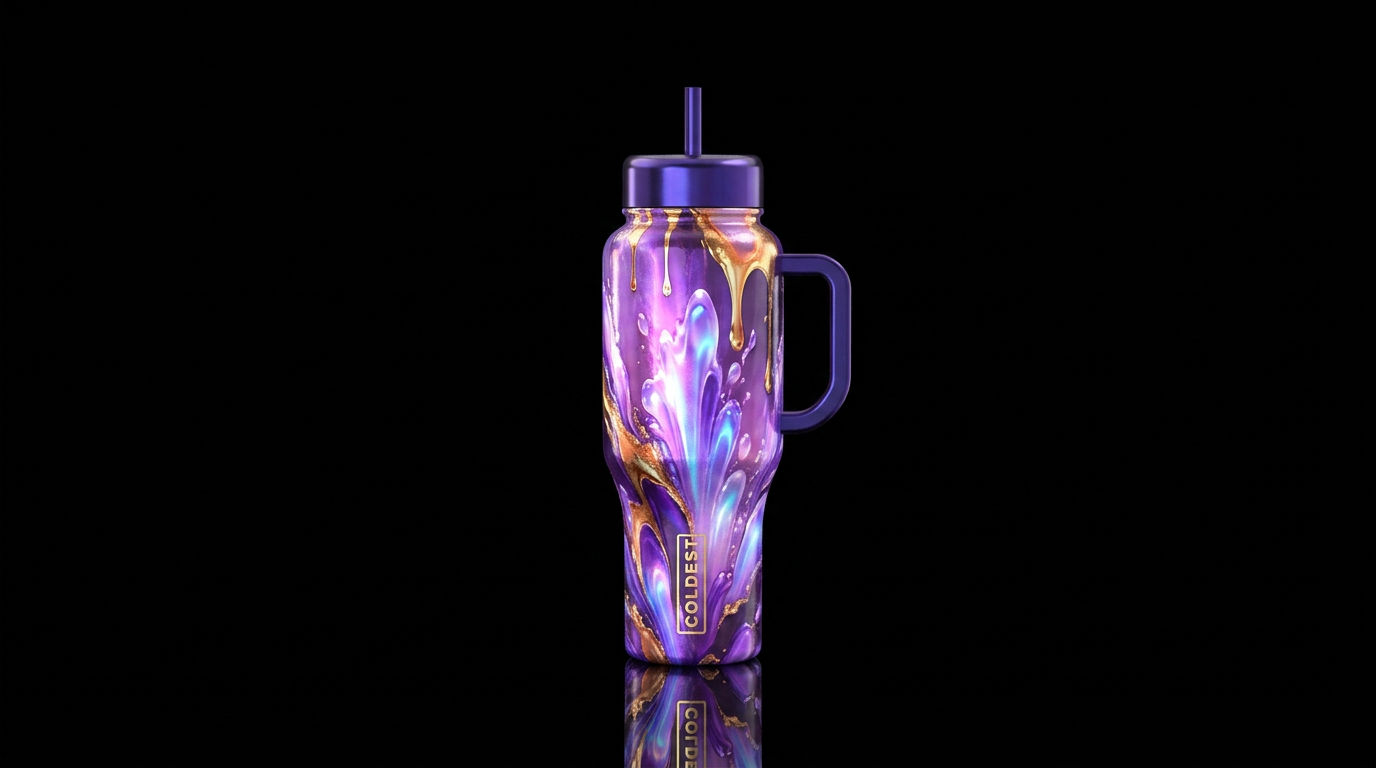 The Eruption water bottle design