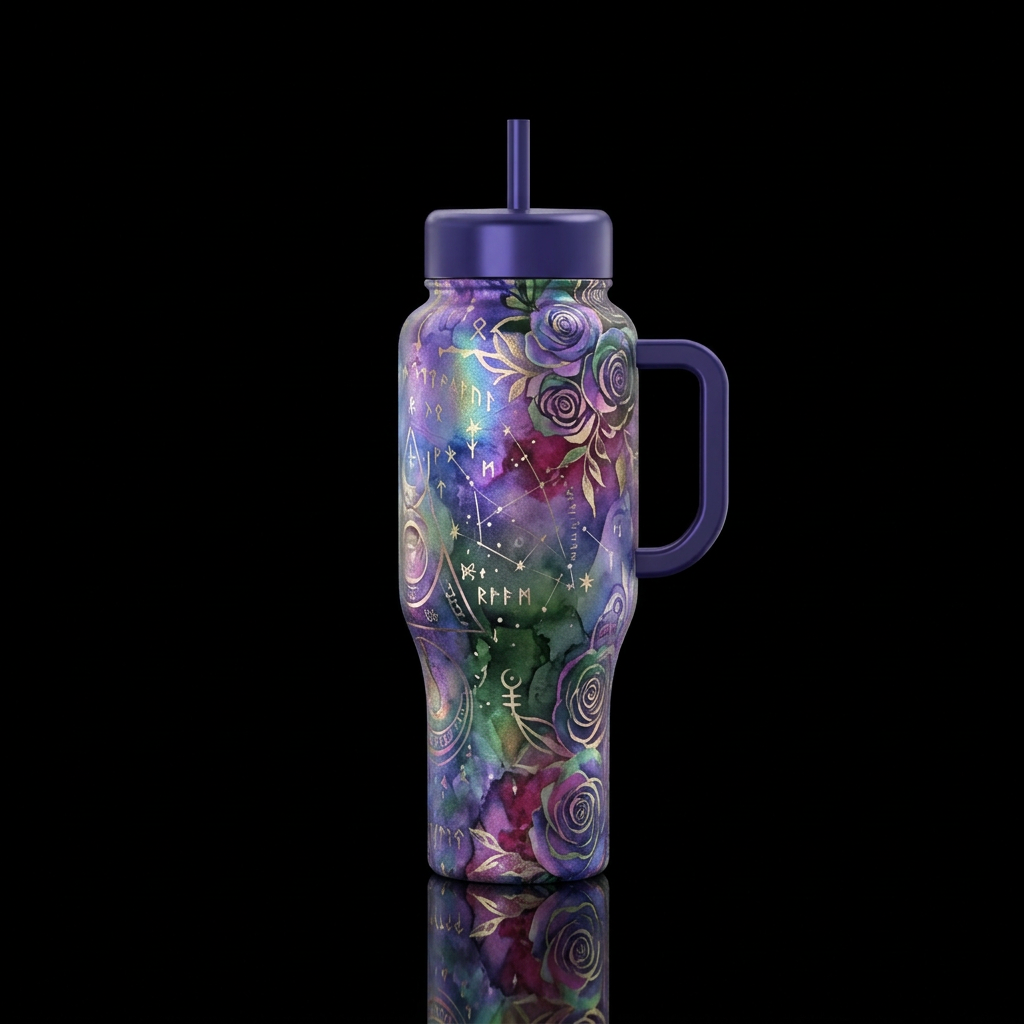 Roses and Rituals water bottle design