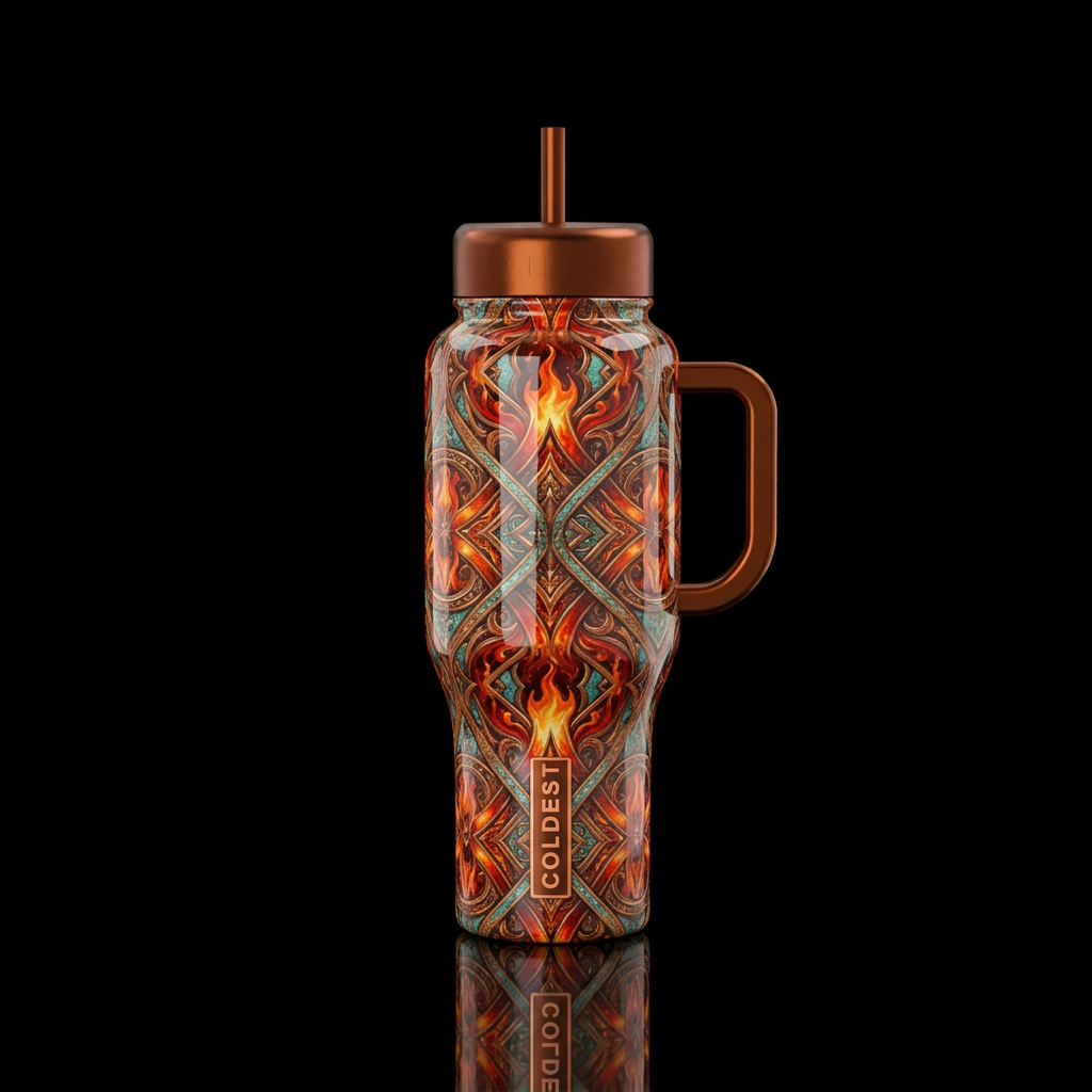 Firey Tessellation water bottle design
