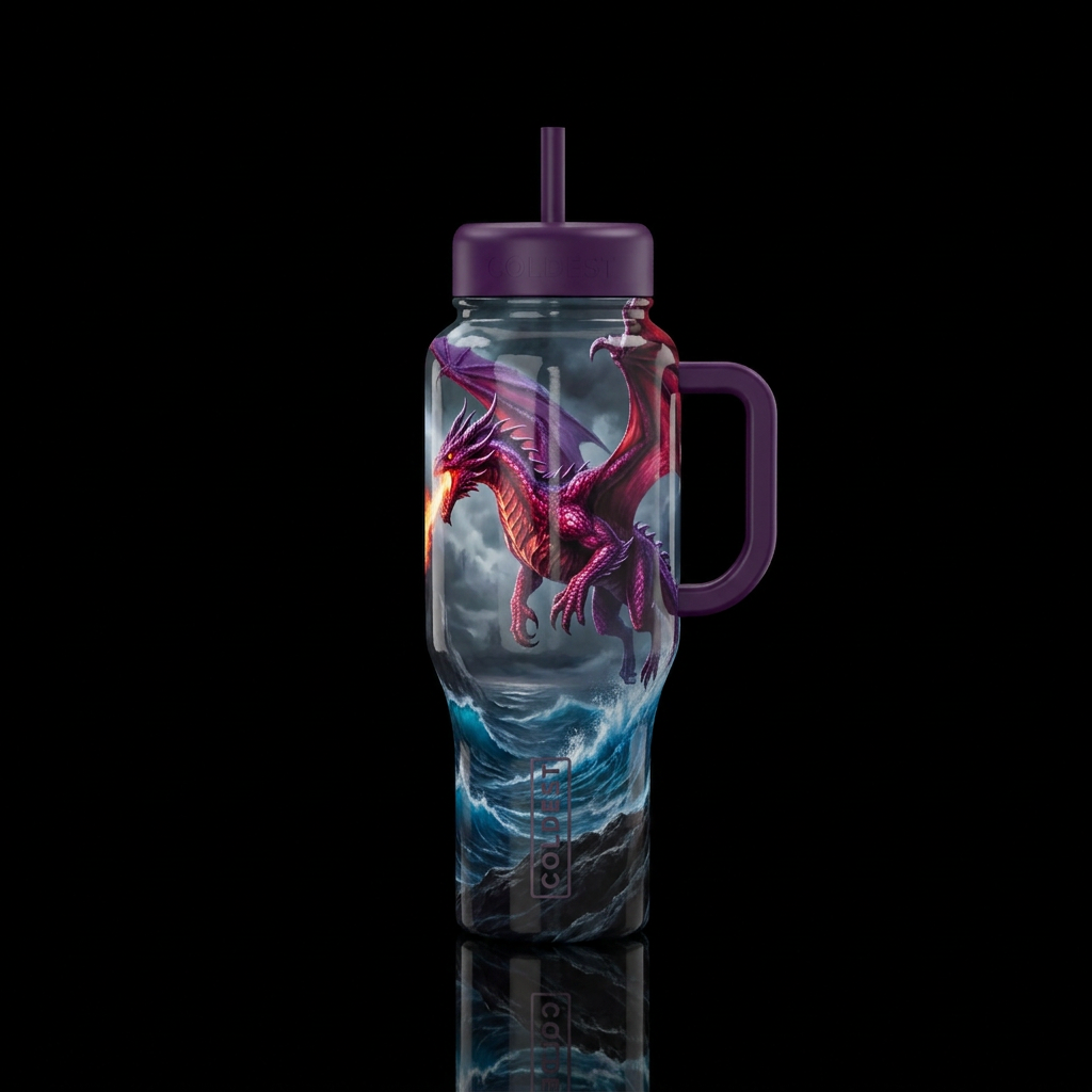 Dragon on Watch water bottle design