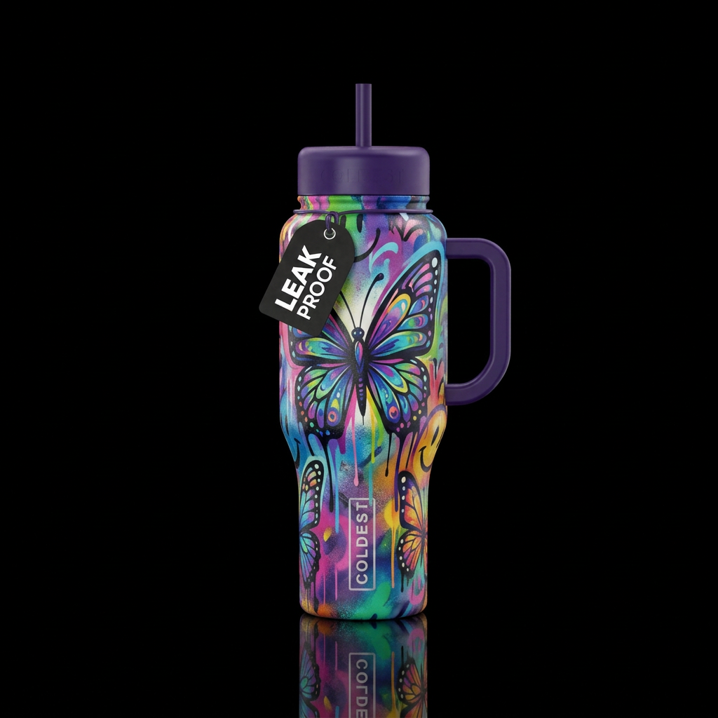 Graffiti Butterfly water bottle design