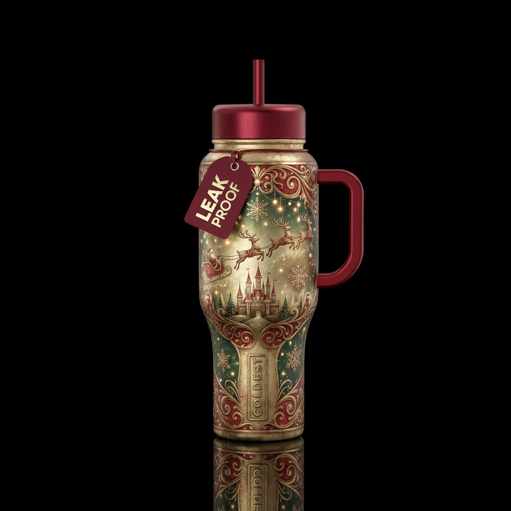 Fairy Tale Christmas water bottle design