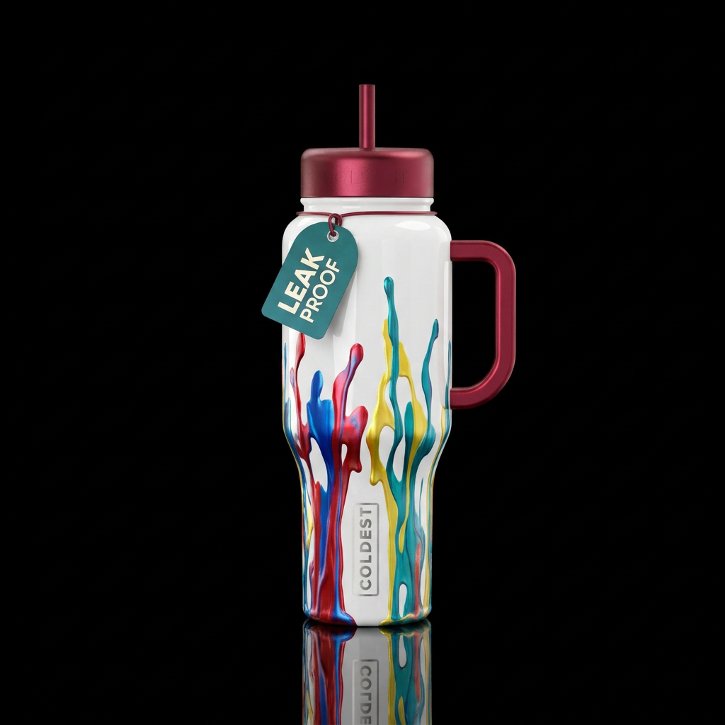 Abstract Art water bottle design