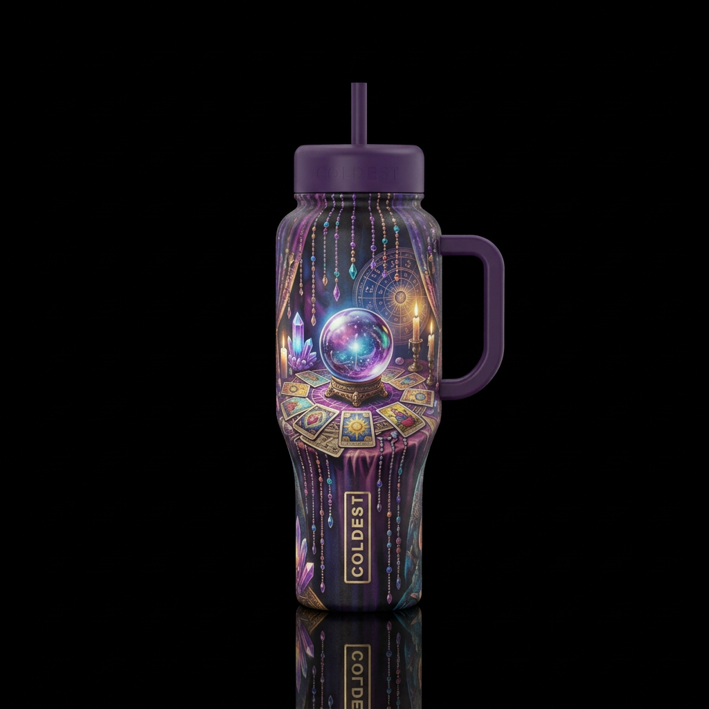 Mystic Reader water bottle design