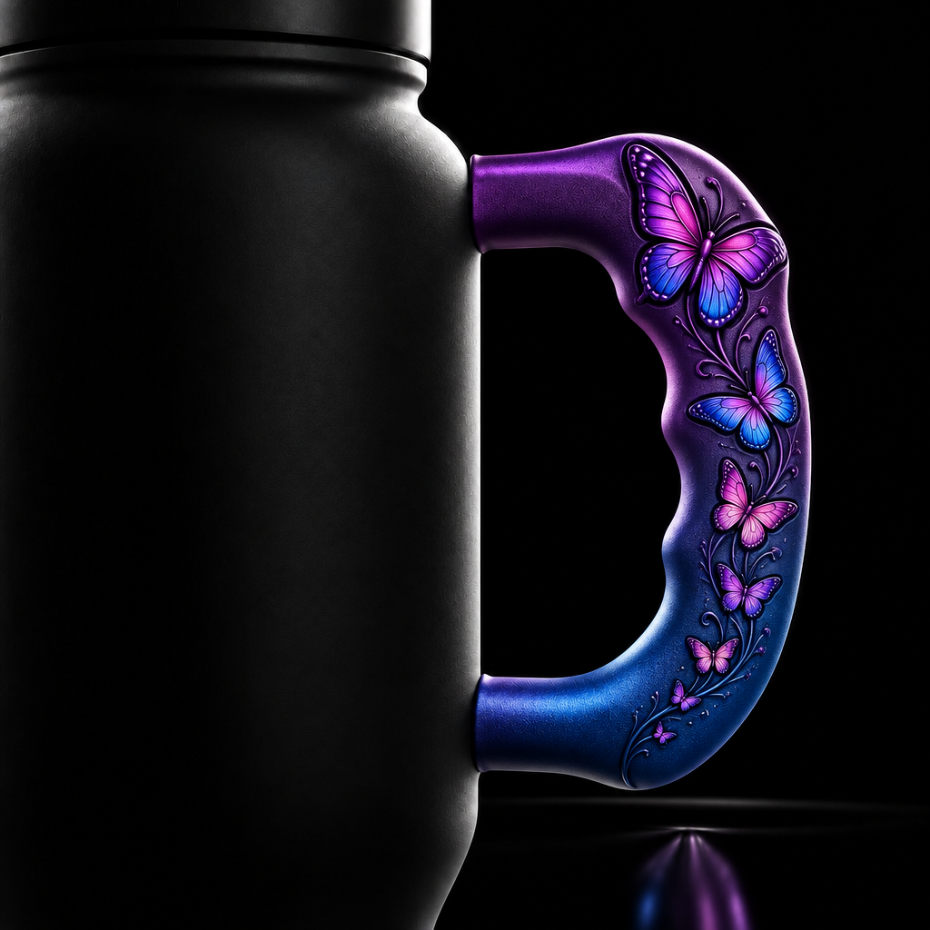 Butterflies water bottle design