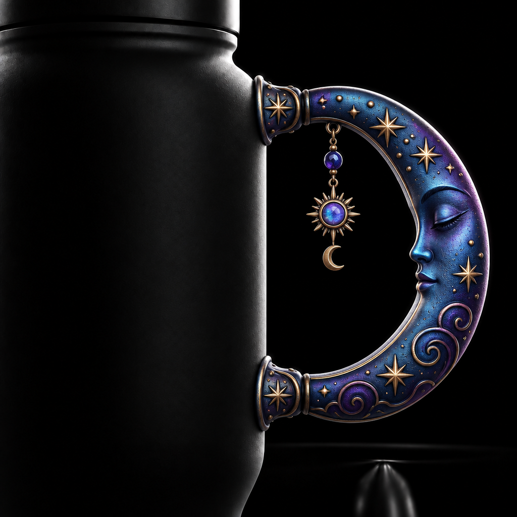 Sleeping moon water bottle design