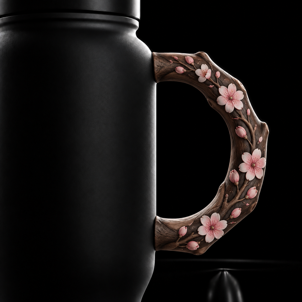Cherry blossoms water bottle design