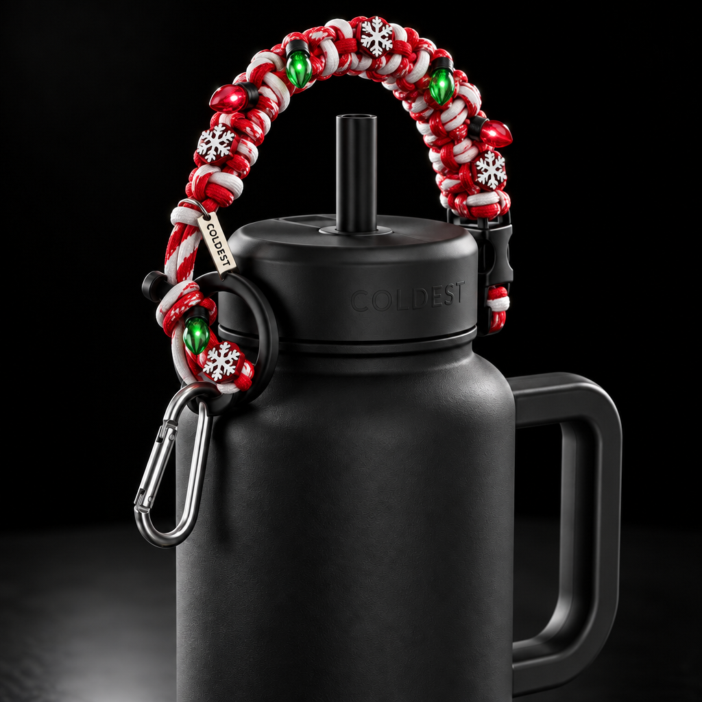 Candy Cane Christmas water bottle design