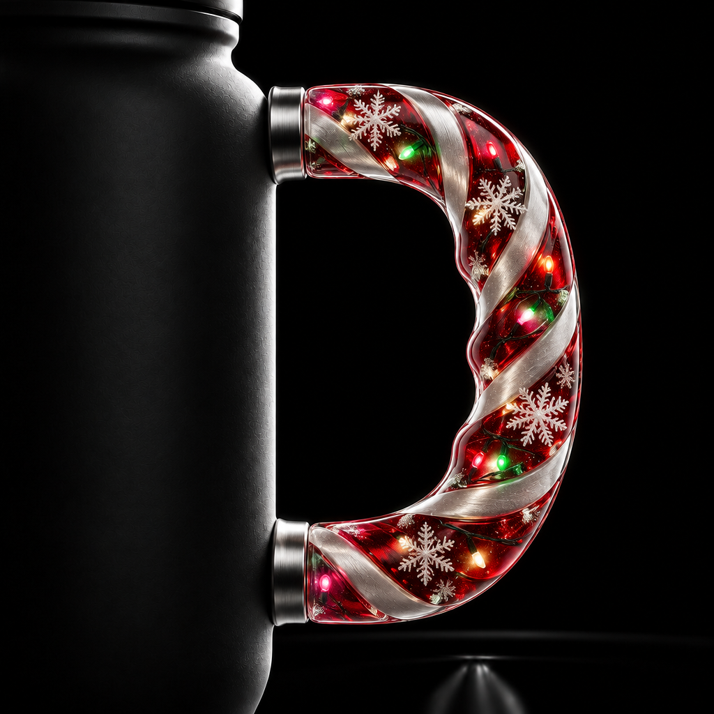 Candy Cane Christmas water bottle design