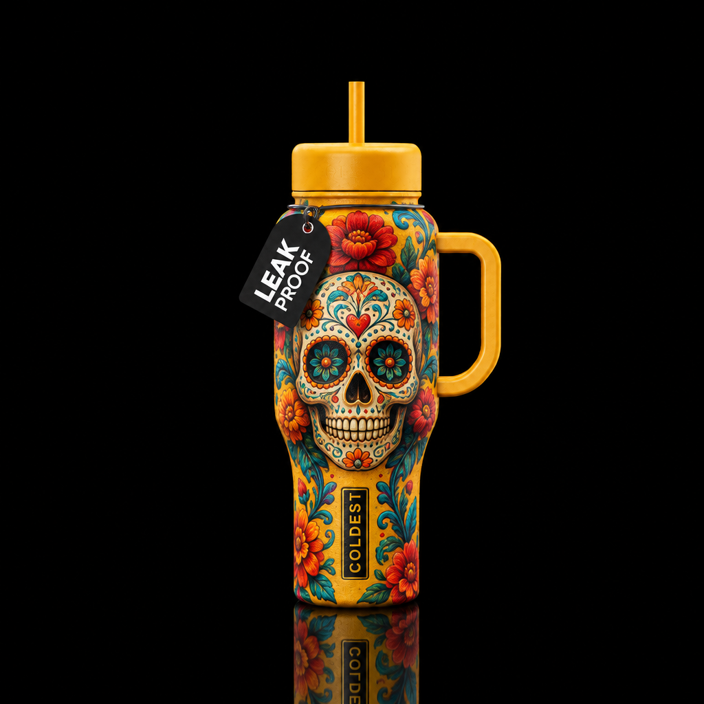 Day of the Dead water bottle design