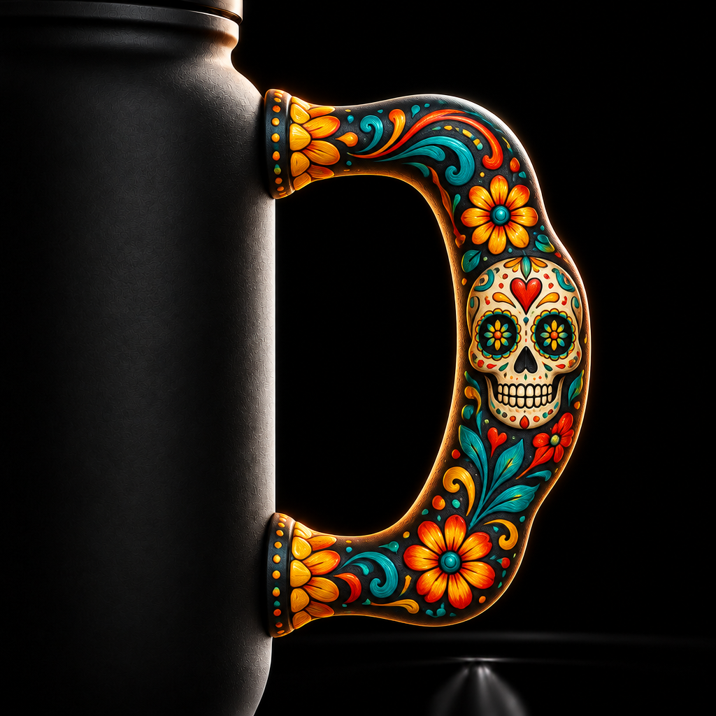 Day of the dead water bottle design