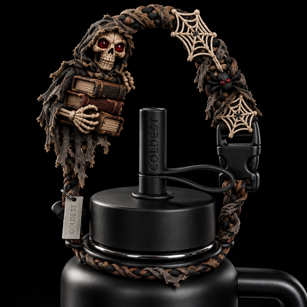 Spooky Librarian water bottle design
