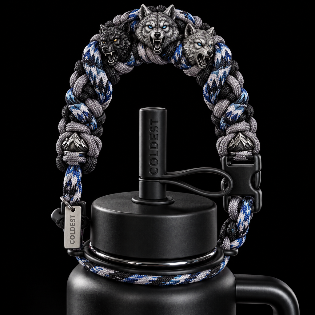 Fierce Wolf Pack water bottle design