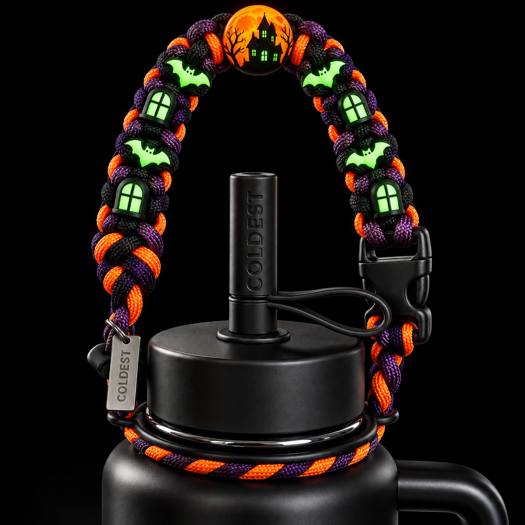 Glowie Hallowed House water bottle design