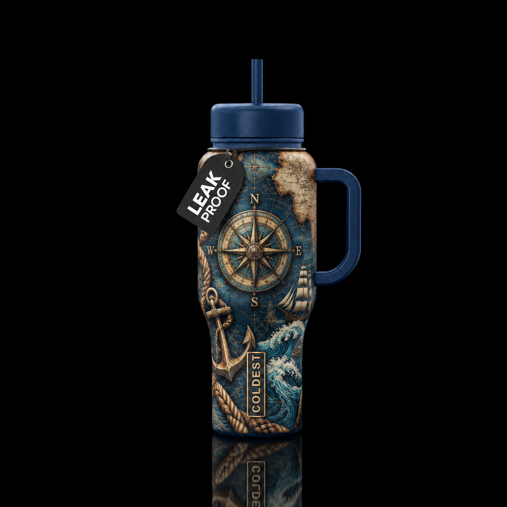 The Nautical Artifacts water bottle design