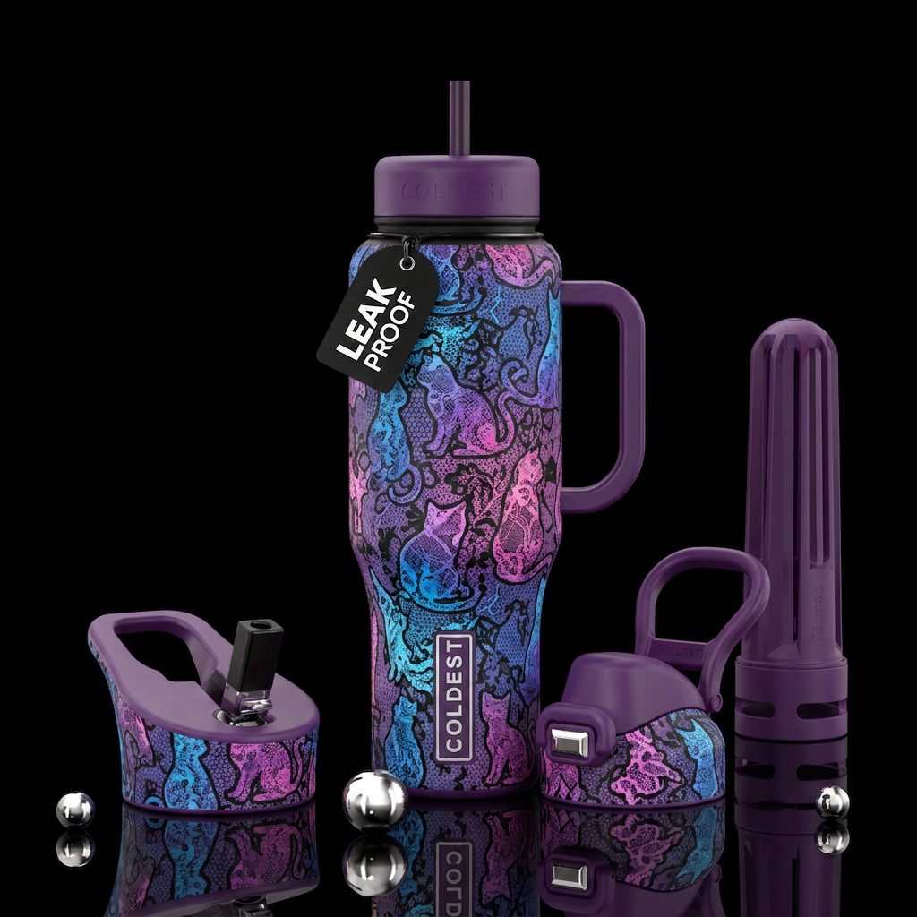 Cat silhouettes in lace water bottle design
