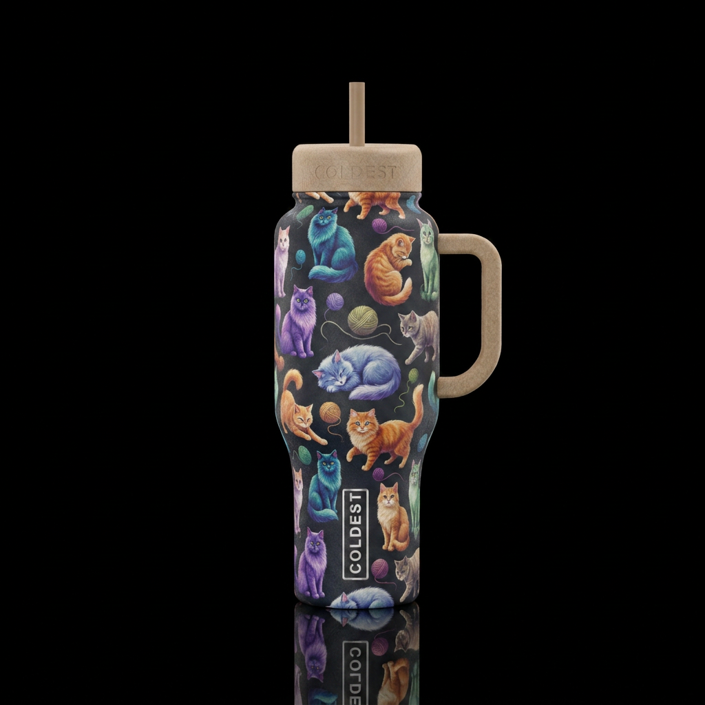 Cashmere cats water bottle design