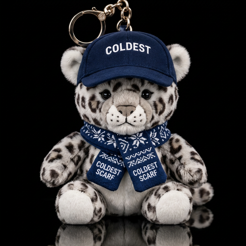 Snow leopard with Coldest Scarf water bottle design