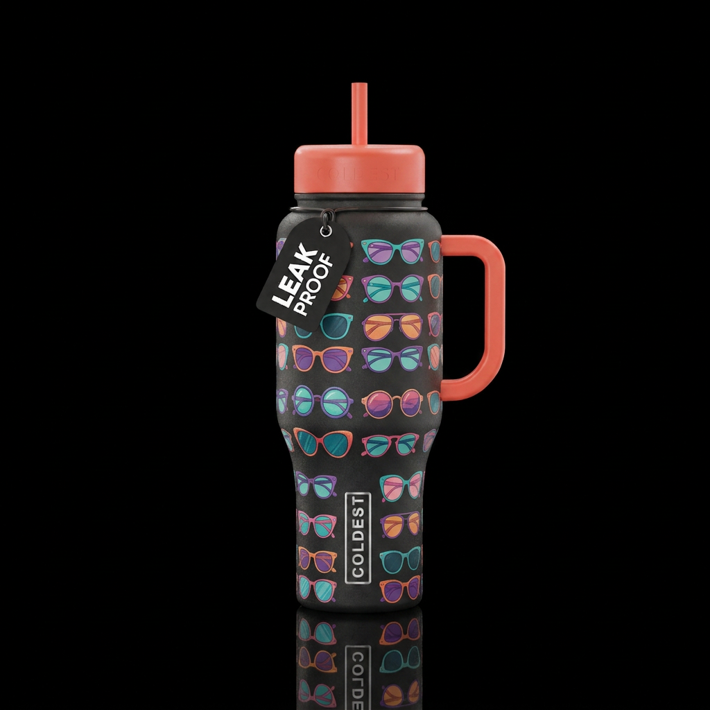 Eyeglasses and sunglasses water bottle design