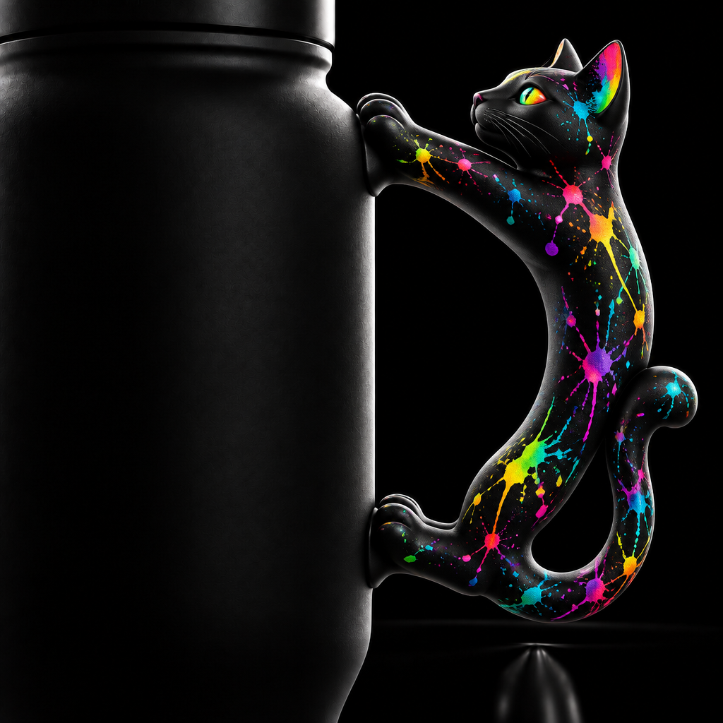 Doodle Cat water bottle design