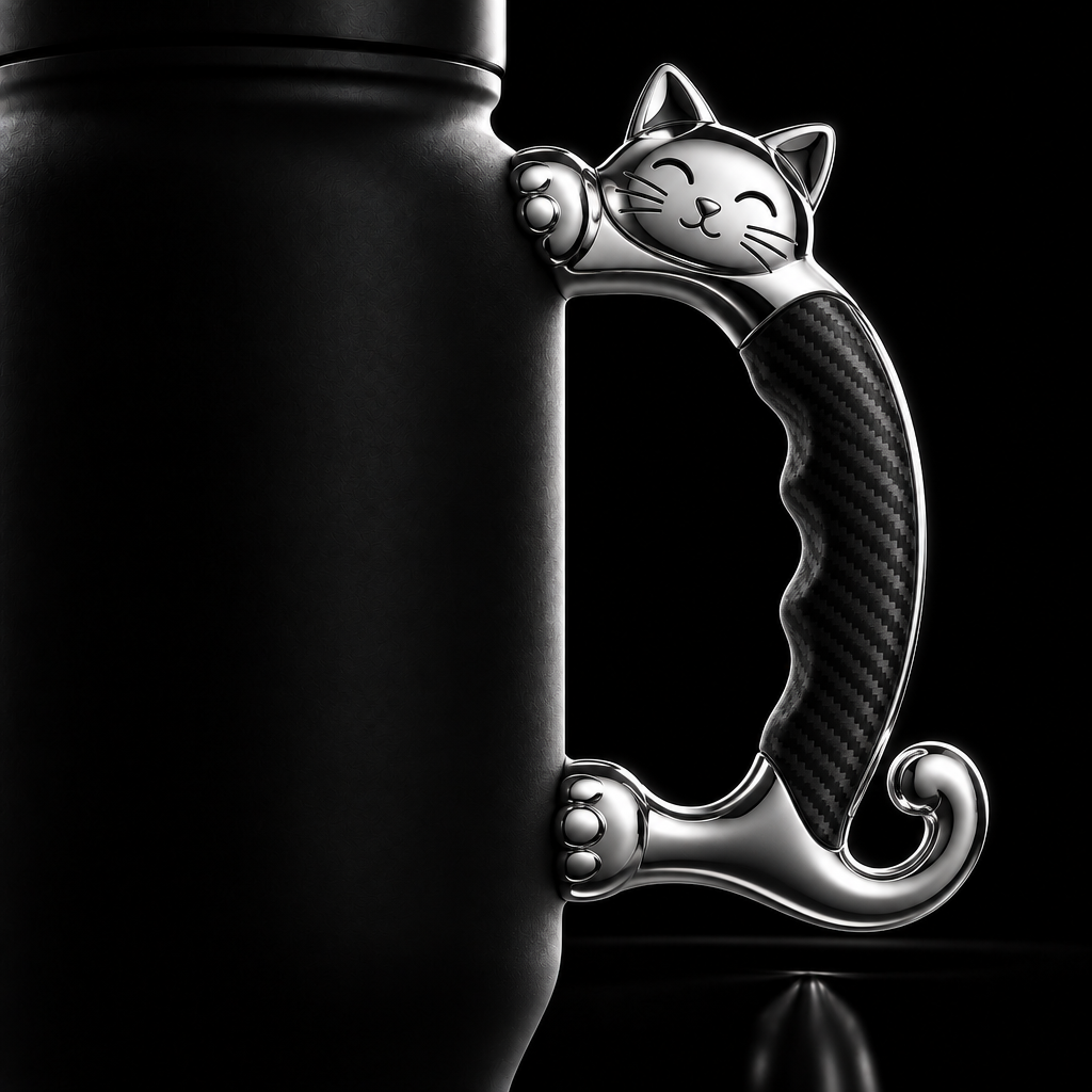 Cute kitty water bottle design