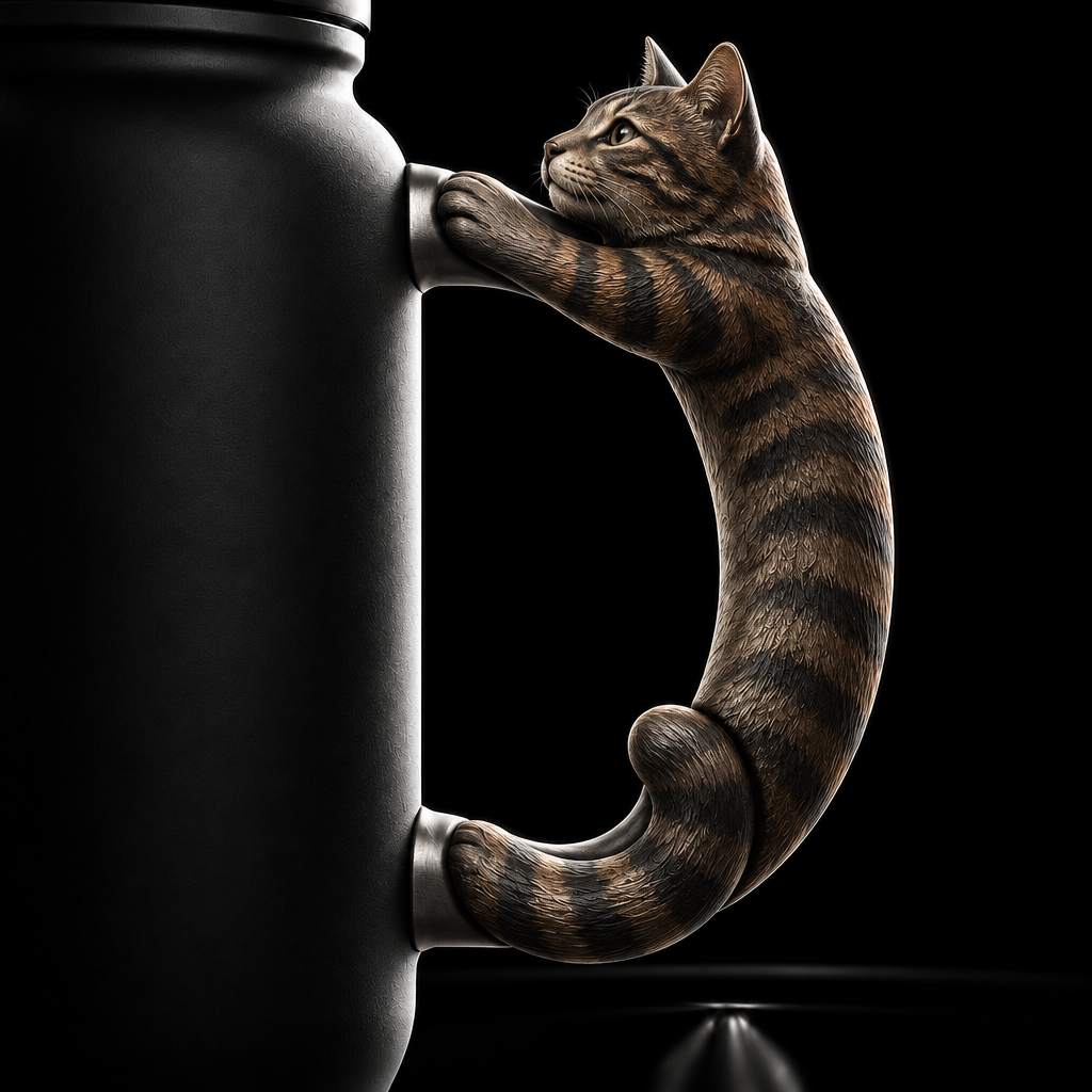 Tabby cat water bottle design