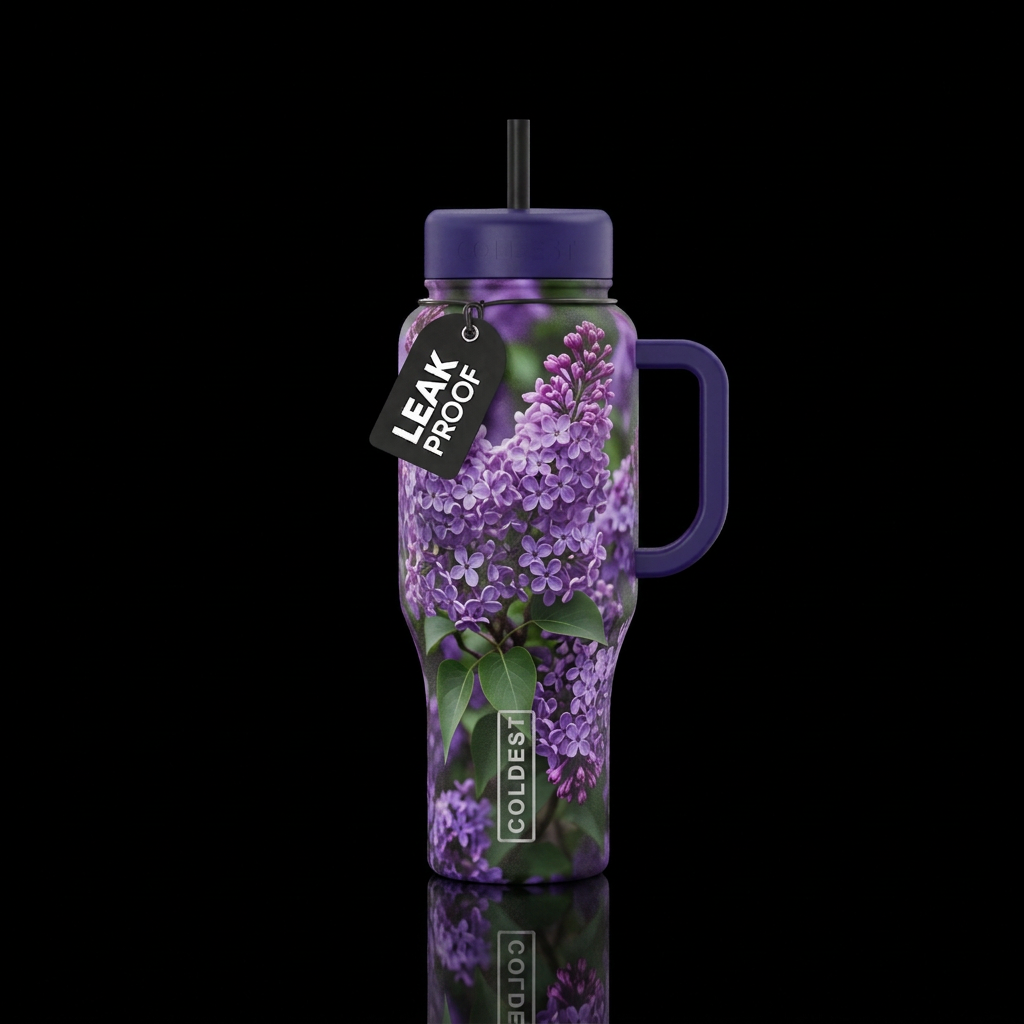Lilac heaven water bottle design