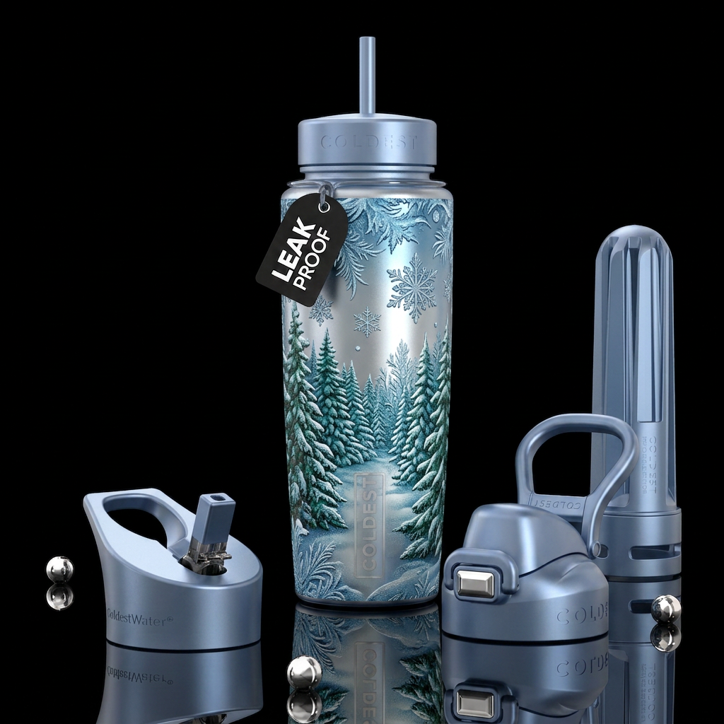 Winter wonderland water bottle design