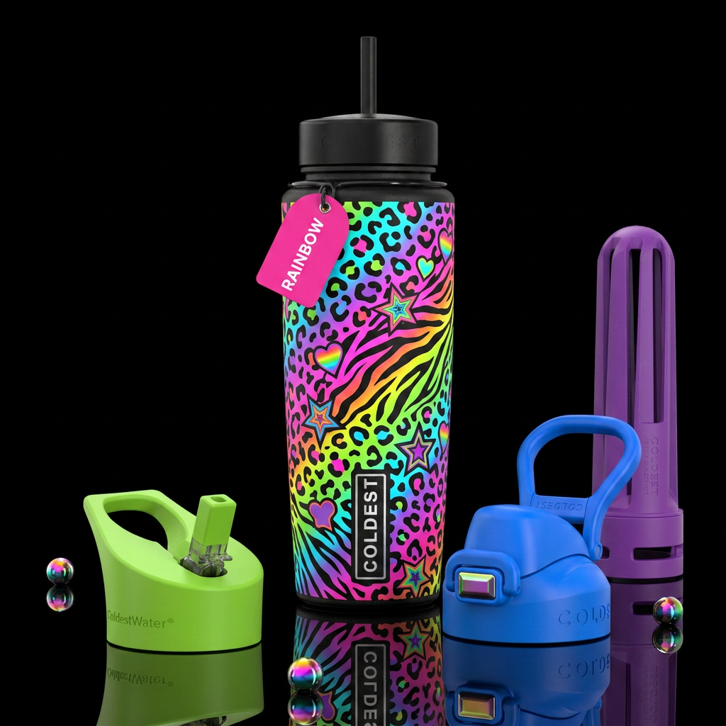 Lisa frank design water bottle design