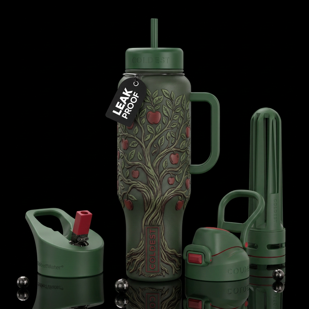Apple tree water bottle design