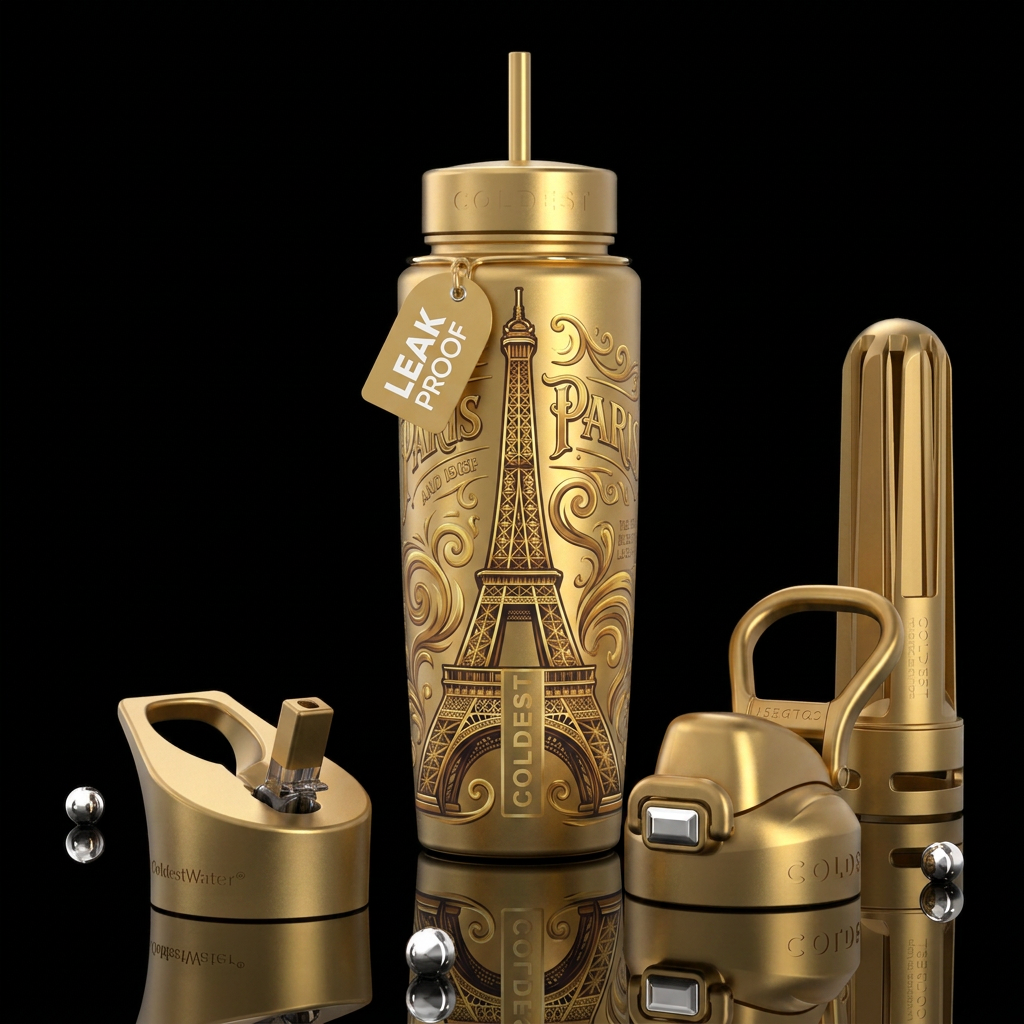 Eiffel Tower, GOLD water bottle design