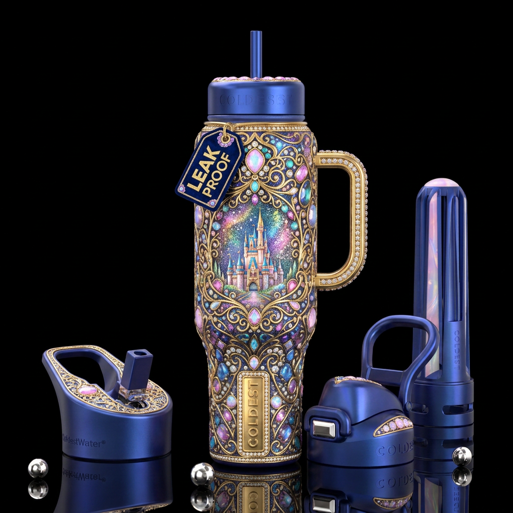 Princess vibes, mesmerizing, beautiul, magical, fa... water bottle design