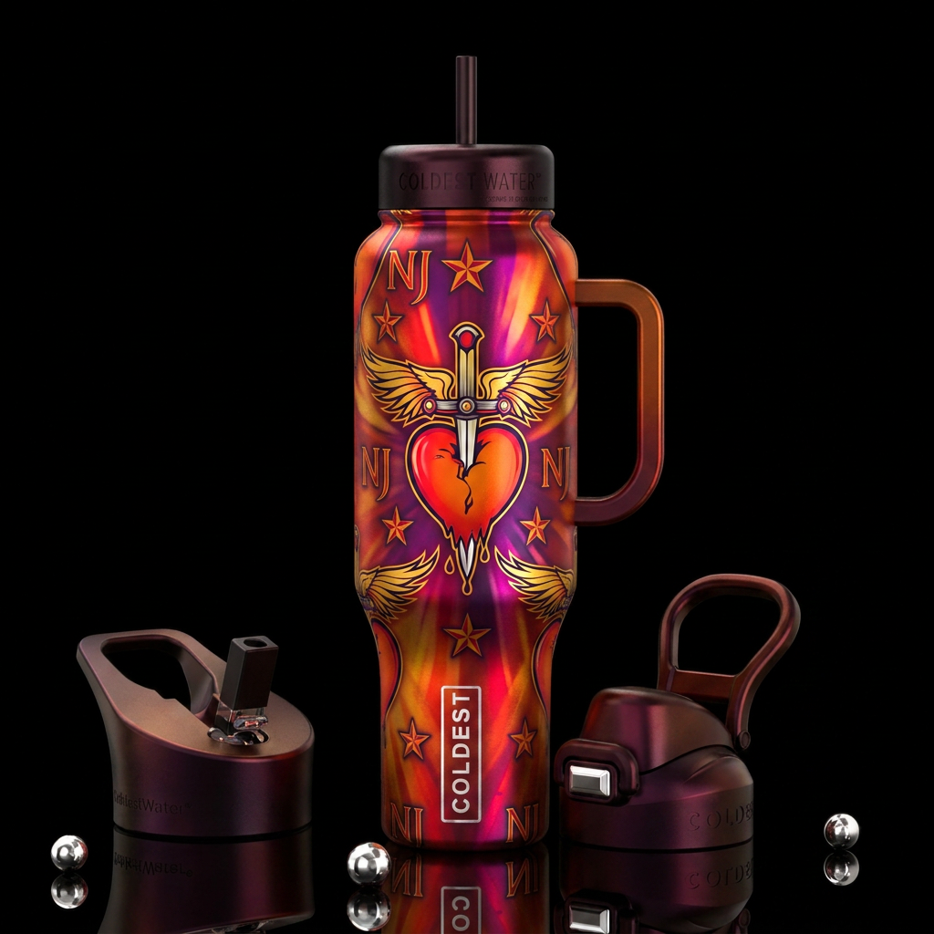 Bon jovi emblem water bottle design