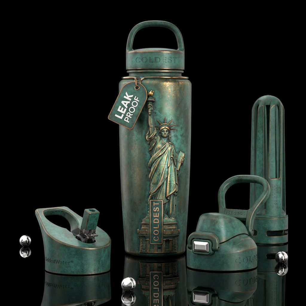 Statue of liberty water bottle design