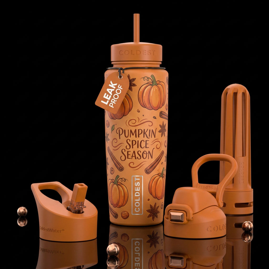 Pumpkin spice season water bottle design