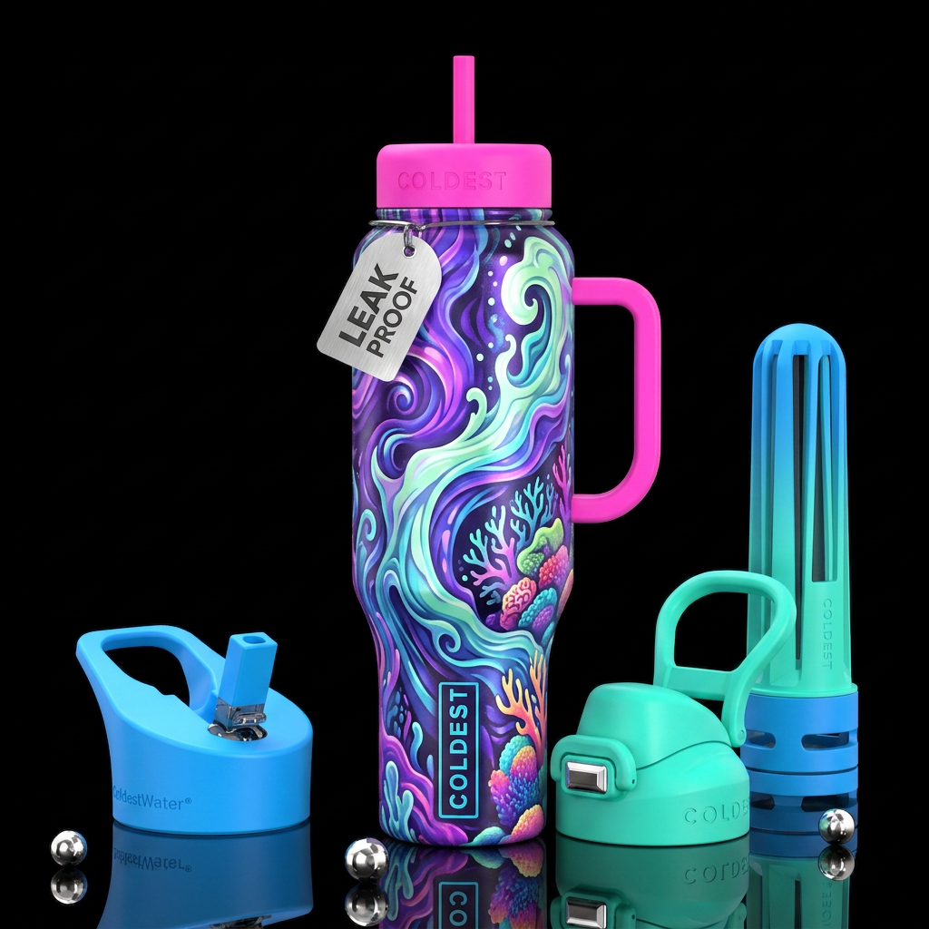 Neon tide water bottle design