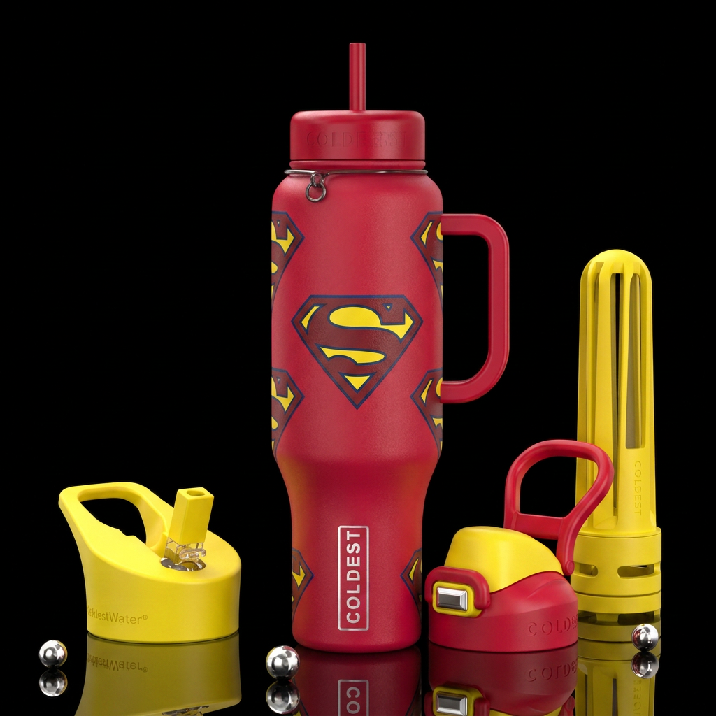 Superwoman water bottle design