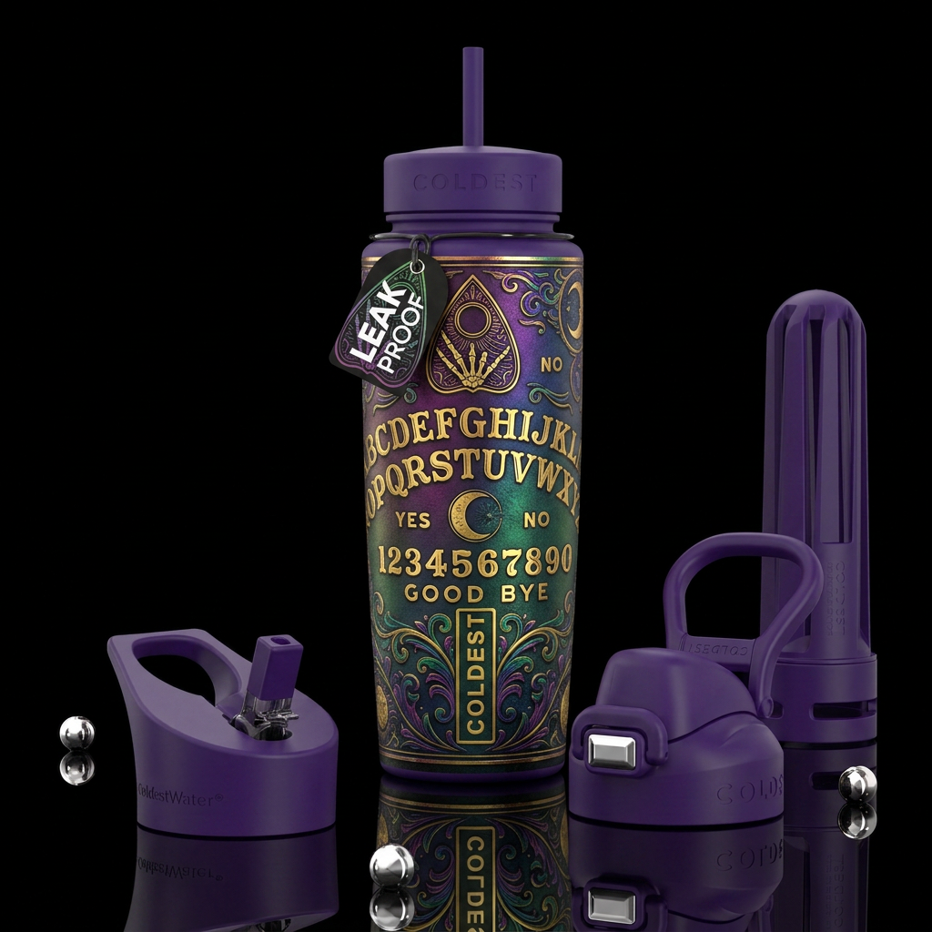 ouija board water bottle design
