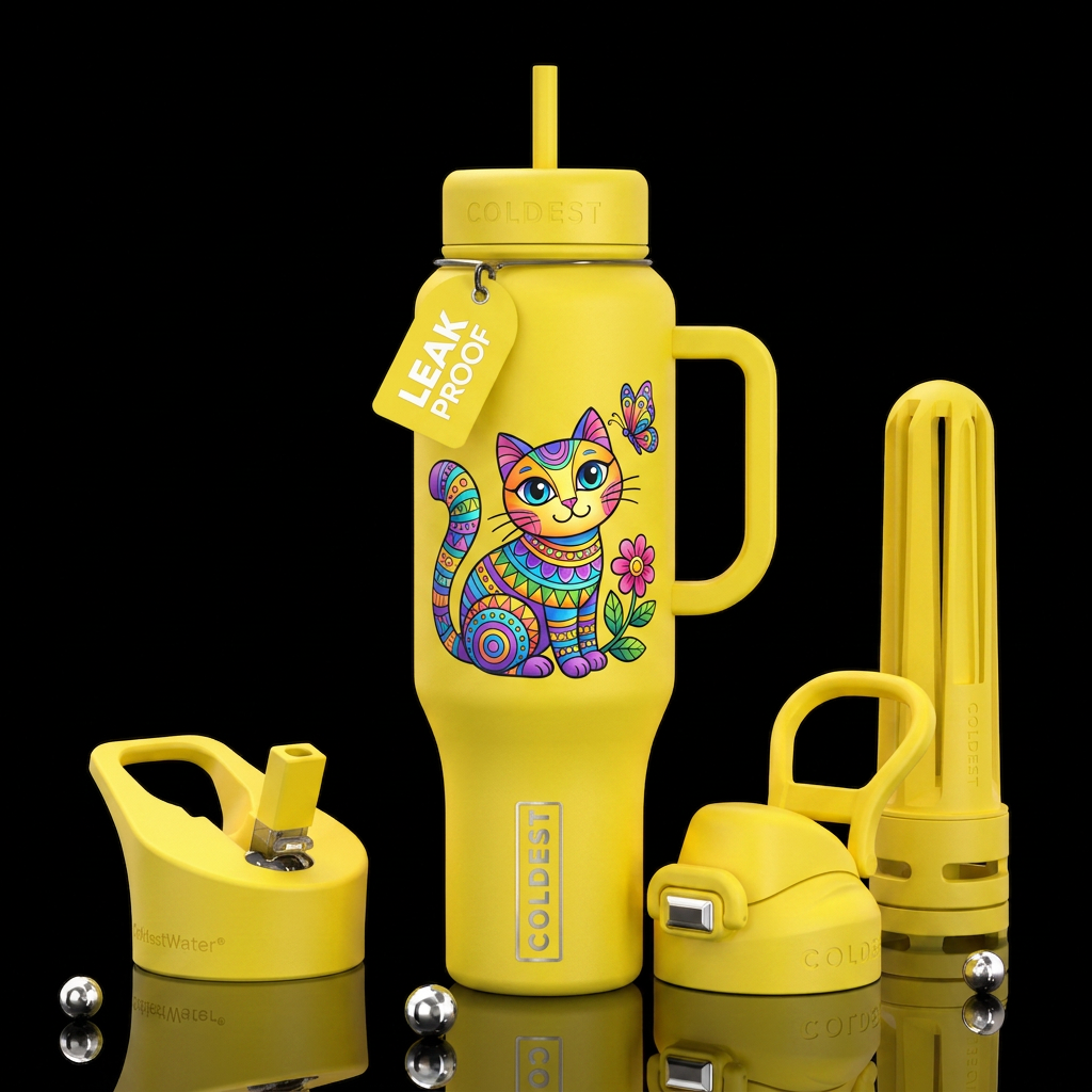 Pattern Cat water bottle design