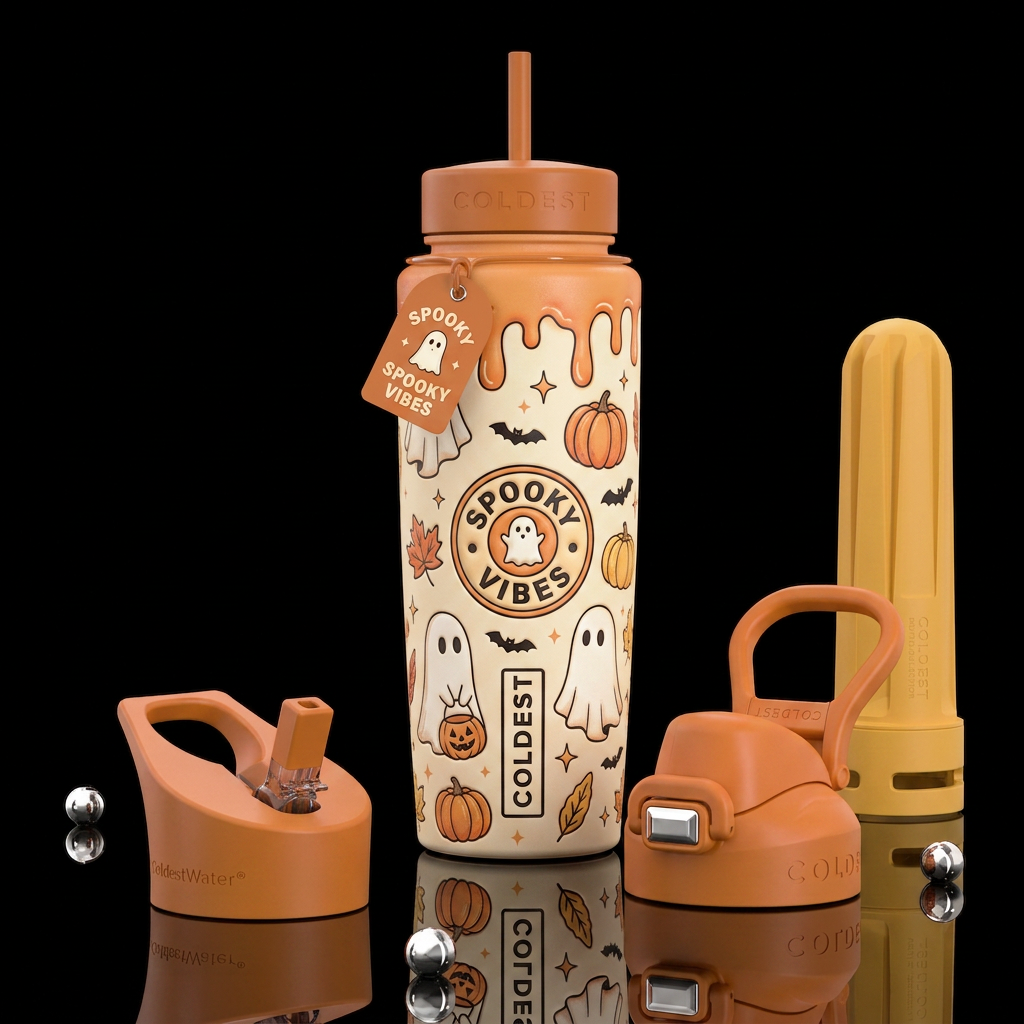 Spooky Vibes water bottle design