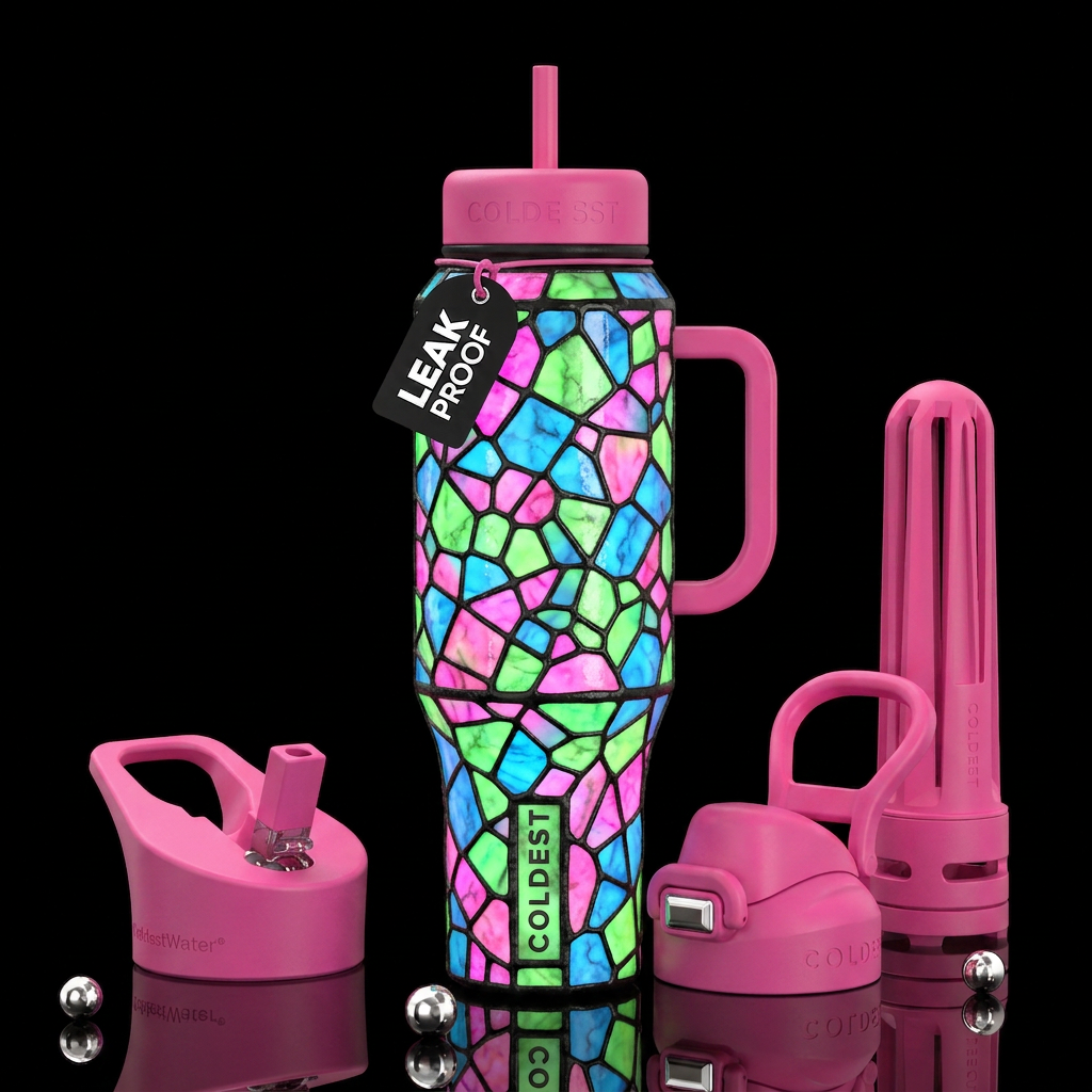 Neon Glass water bottle design