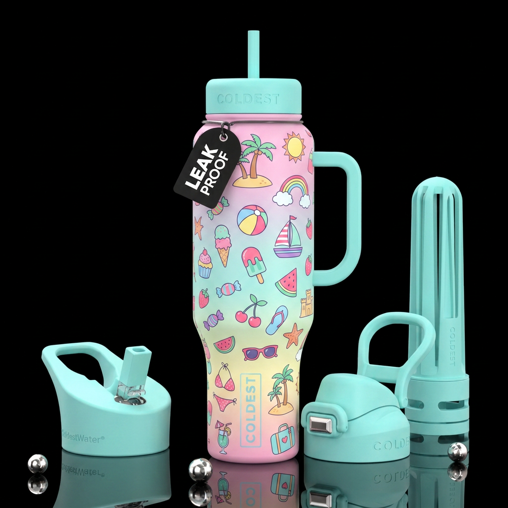 Summer Vibes water bottle design
