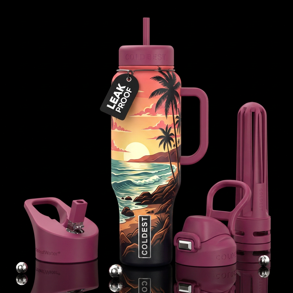 Beach Sunset water bottle design