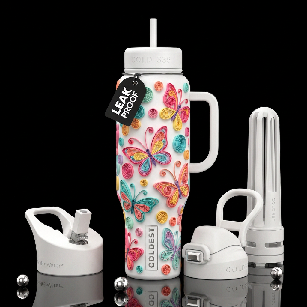 Color Butterflies water bottle design