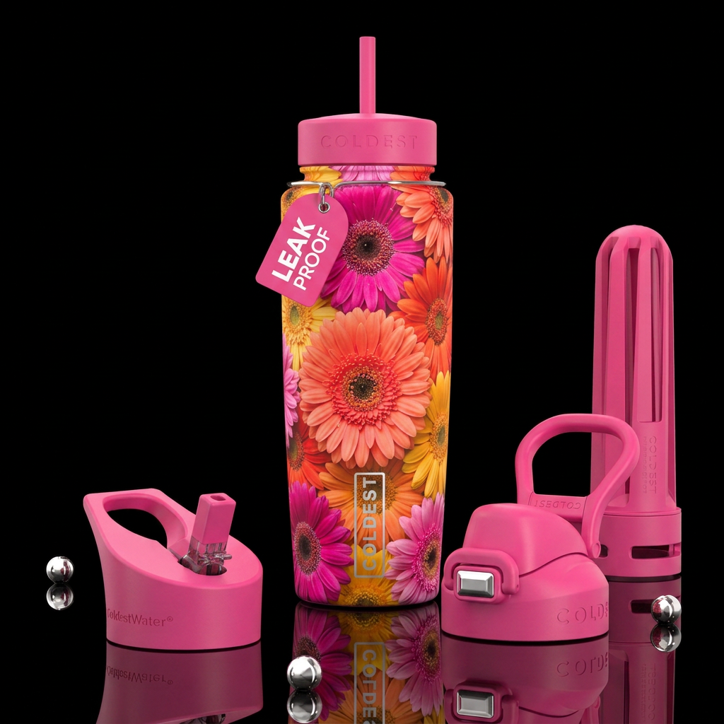 Gerbera Daisies water bottle design