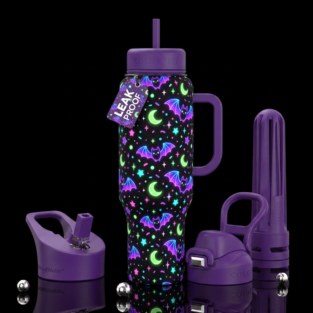 Glowie Bats water bottle design