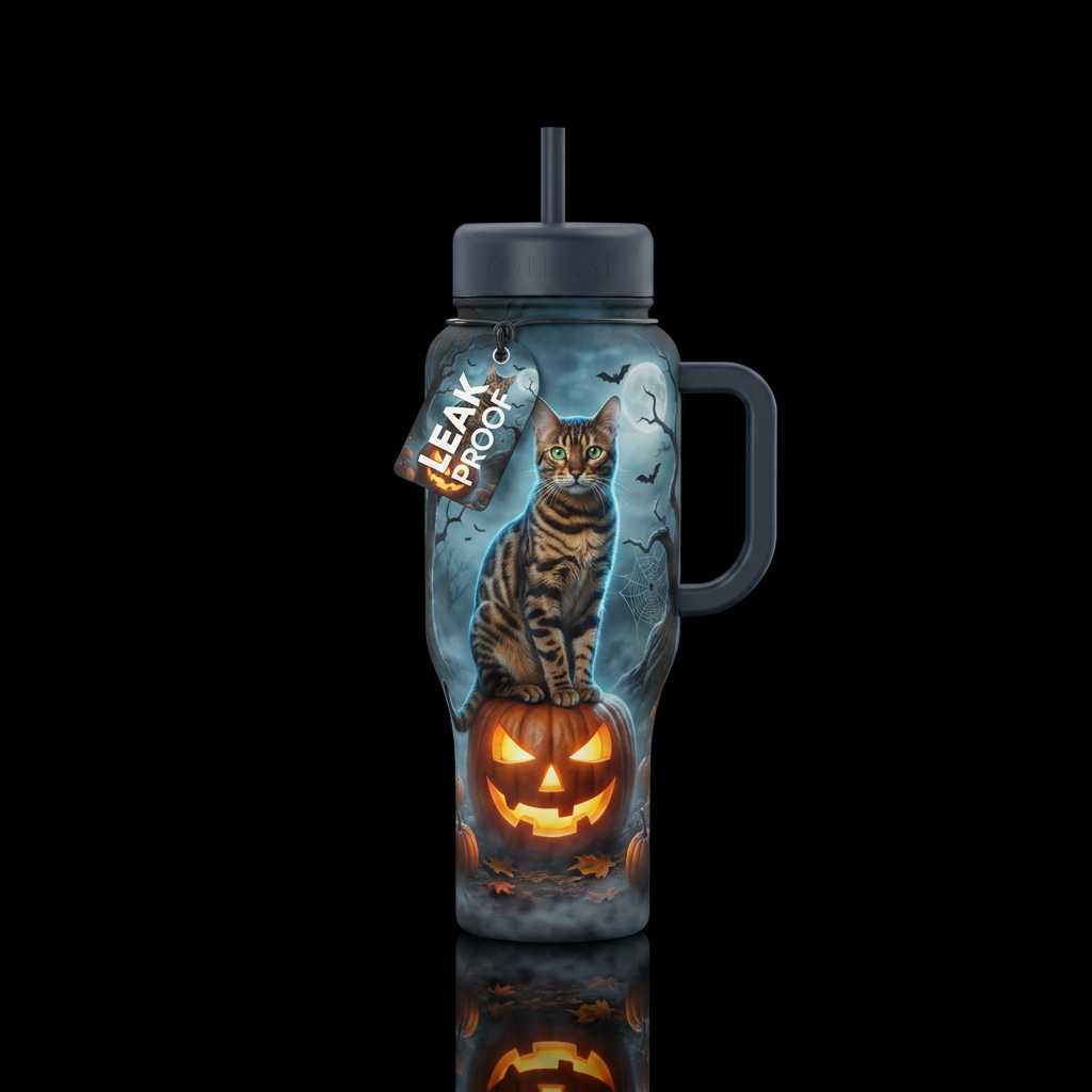 My Halloween Cat water bottle design